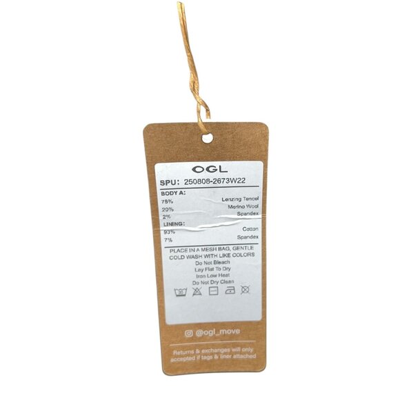 OGL Long Sleeve  Wool Blend Crew Neck Fitted CasualBlouse with Padding Sz Large - Picture 8 of 9